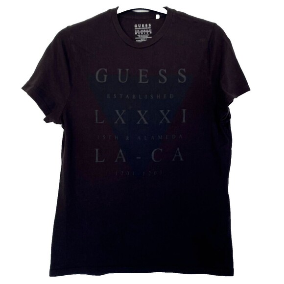 Guess 15th & Alameda Los Angeles Black T Shirt Short Sleeve Crew Neck Size‎ M - Picture 1 of 8